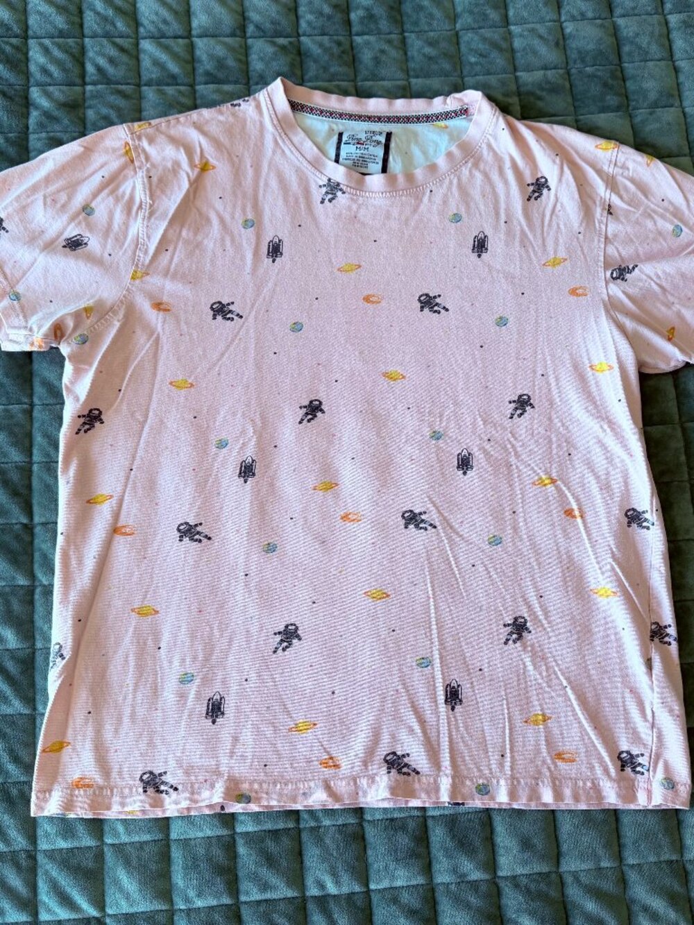 Size M Ping Pong Pro Space Astronaut Allover Print Crewneck T-shirt